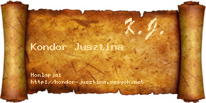 Kondor Jusztina névjegykártya